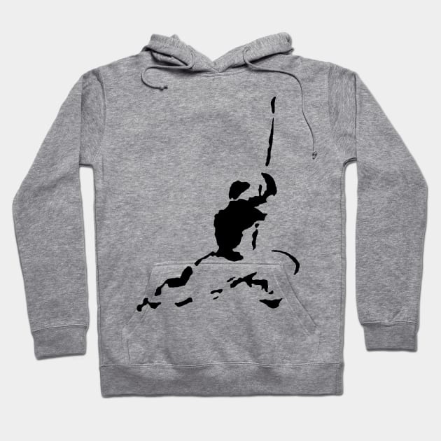 kungfu worrior with battle stick Hoodie by Nikokosmos